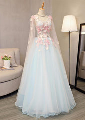 Formal Attire, Lovely Light Blue A-line Floor Length Formal Dress, Sweet 16 Gowns