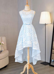 Dinner Dress, Lovely Light Blue High Low Party Dress , Cute Formal Dress