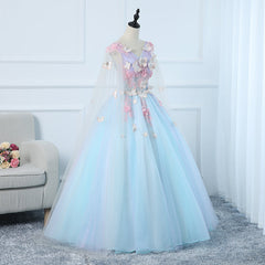 Formal Dresses Over 50, Lovely Light Blue Tulle PLong Formal Gown Party Dress, Blue Sweet 16 Dresses