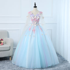 Formal Dresses Royal Blue, Lovely Light Blue Tulle PLong Formal Gown Party Dress, Blue Sweet 16 Dresses