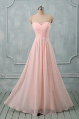 Party Dress Glitter, Lovely Light Pink Sweetheart Long Bridesmaid Dress, Long Prom Dress