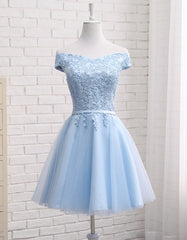 Party Dresses Design, Lovely Off Shoulder Short Party Dress, Cute Homecoming Dress