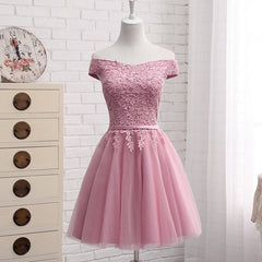 Party Dresses Teens, Lovely Off Shoulder Short Party Dress, Cute Homecoming Dress