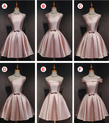 Prom Dresses Unique, Lovely Pink Satin Short Homecoming Dresses Party Dress, Pink Short Prom Dress
