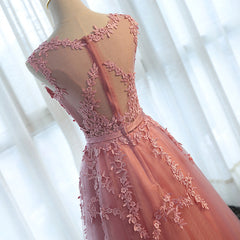 Formal Dress Long Elegant, Lovely Round Neckline Tulle Long Prom Dress, Cute A-line Formal Dress