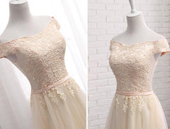 Formal Dress Elegant Classy, Lovely Tulle Cap Sleeves Party Dresses, Bridesmaid Dress for Sale