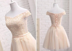 Formal Dress Short, Lovely Tulle Cap Sleeves Party Dresses, Bridesmaid Dress for Sale