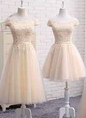 Formal Dresses Elegant Classy, Lovely Tulle Cap Sleeves Party Dresses, Bridesmaid Dress for Sale
