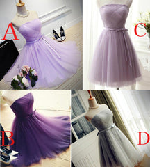 Bridesmaids Dress Chiffon, Lovely Tulle Short Homecoming Dress, Scoop Simple Cute Prom Dress Grduation Dress