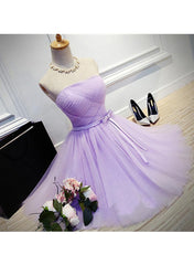 Bridesmaid Dress Tulle, Lovely Tulle Short Homecoming Dress, Scoop Simple Cute Prom Dress Grduation Dress