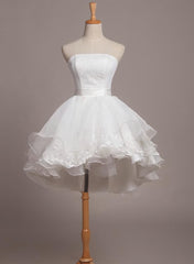 Prom Dress On Sale, Lovely White Lace and Organza Short Graduation Dress Prom Dress, Short Teen Formal Dresses
