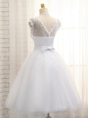 Wedding Dresses Wedding Dresses, Lovely White Tulle Beaded Short Simple Wedding Party Dress, Short Bridal Dress Wedding Dress