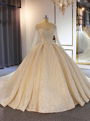 Weddings Dresses Uk, Luxury Long Ball Gown Sweetheart Lace Wedding Dresses with Sleeves