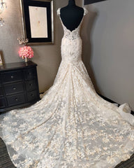Wedding Dress Classic, Luxury Mermaid Sweetheart Lace Backless Wedding Dress