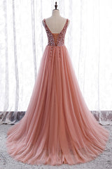 Prom Dresses Under 81, Mai Tai A-line V Neck Sleeveless Sequins Tulle Maxi Formal Dress with Slit