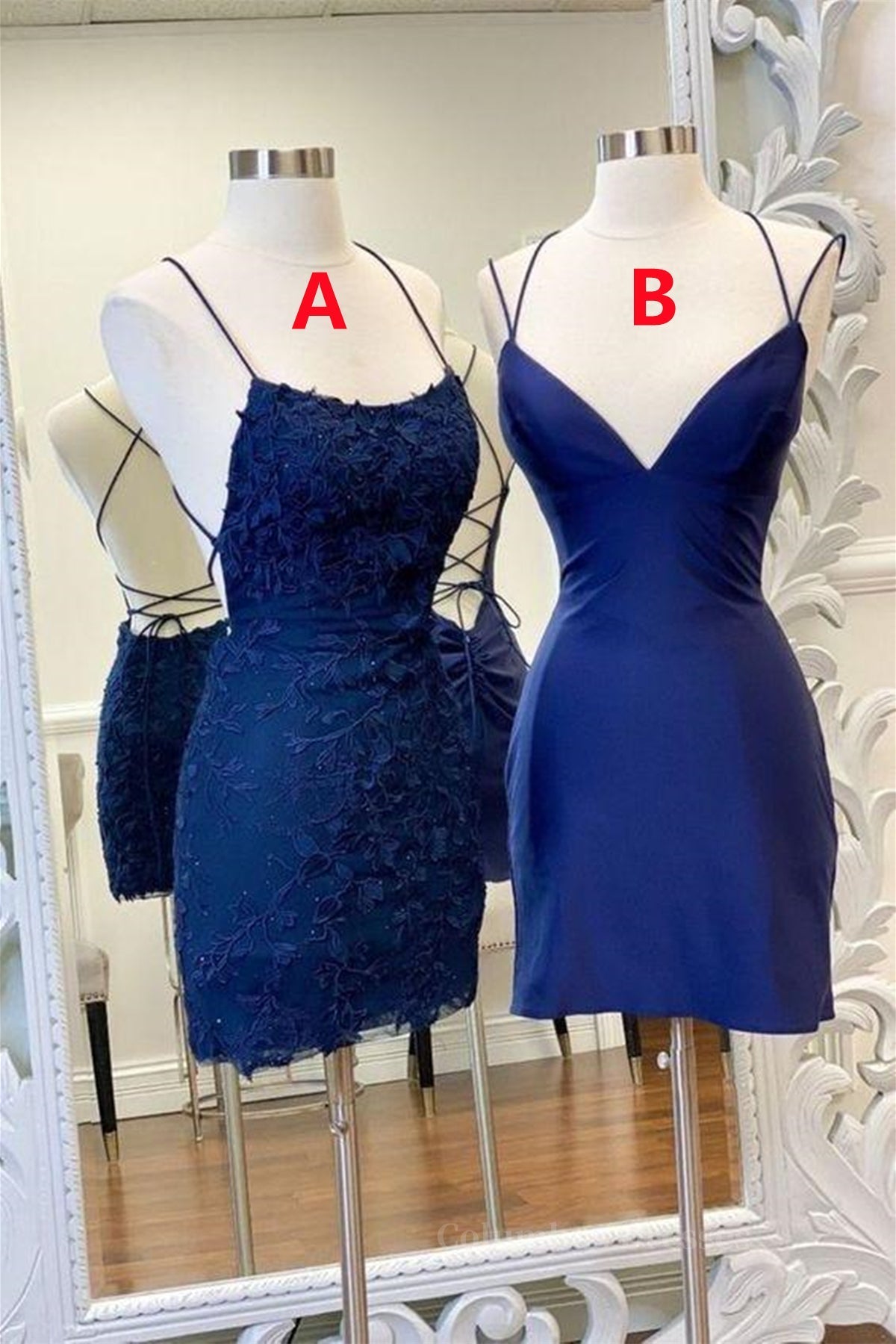 Bridesmaids Dress Red, Mermaid Backless Blue Lace Prom Dress, V Neck Blue Homecoming Dress, Blue Lace Formal Evening Dress
