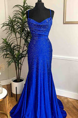 Bridesmaids Dress Color, Mermaid Long Red Prom Dress with Rhinestones,Royal Blue Bodycon Dresses