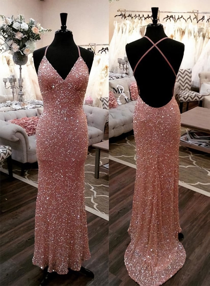 Party Dresses Casual, Mermaid  Sequins Long Prom Dress, Evening Dress