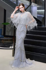 Flower Girl Dress, Mermaid V Neck Sleeveless Floor Length Prom Dresses With Crystal Beading