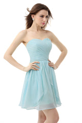 Party Dresses Europe, Mint Green Pleated Lace Short Homecoming Dresses