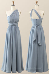 Prom Dresses 2061 Ball Gown, Misty Blue Chiffon Convertible Bridesmaid Dress