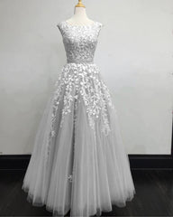 Prom Dress With Pockets, Modest Prom Dresses Tulle Cap Sleeves Lace Embroidery