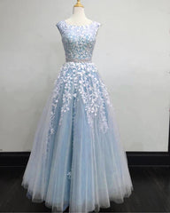 Prom Dress Short, Modest Prom Dresses Tulle Cap Sleeves Lace Embroidery