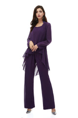 Bridesmaids Dresses Color, Mother of The Bride Dresses Pants Suit Long Sleeves with Jacket Outfit
