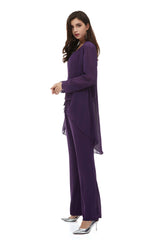 Bridesmaids Dress Colors, Mother of The Bride Dresses Pants Suit Long Sleeves with Jacket Outfit