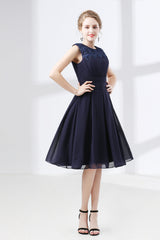 Formal Dress For Ladies, Lace Beaded Sleeveless A Line Chiffon Bridesmaid Dresses