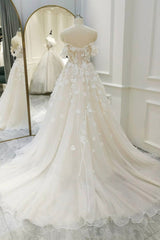 Bridesmaid Dress 2087, Off Shoulder Light Champagne Tulle Lace Long Prom Dress, Light Champagne Lace Formal Evening Dress