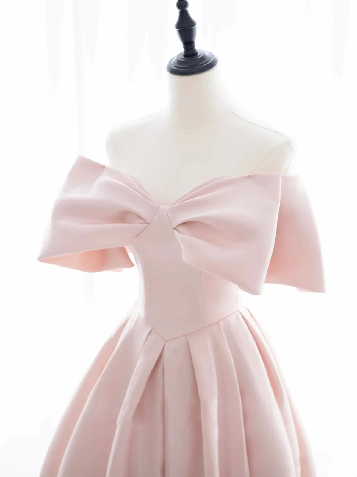 Party Dress Cheap, Off the Shoulder Light Pink Long Prom Dresses, Light Pink Long Formal Graduation Dresses