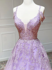 Bridesmaids Dressing Gowns, Off the Shoulder Long Purple Prom Dresses, Off Shoulder Purple Lace Formal Evening Dresses