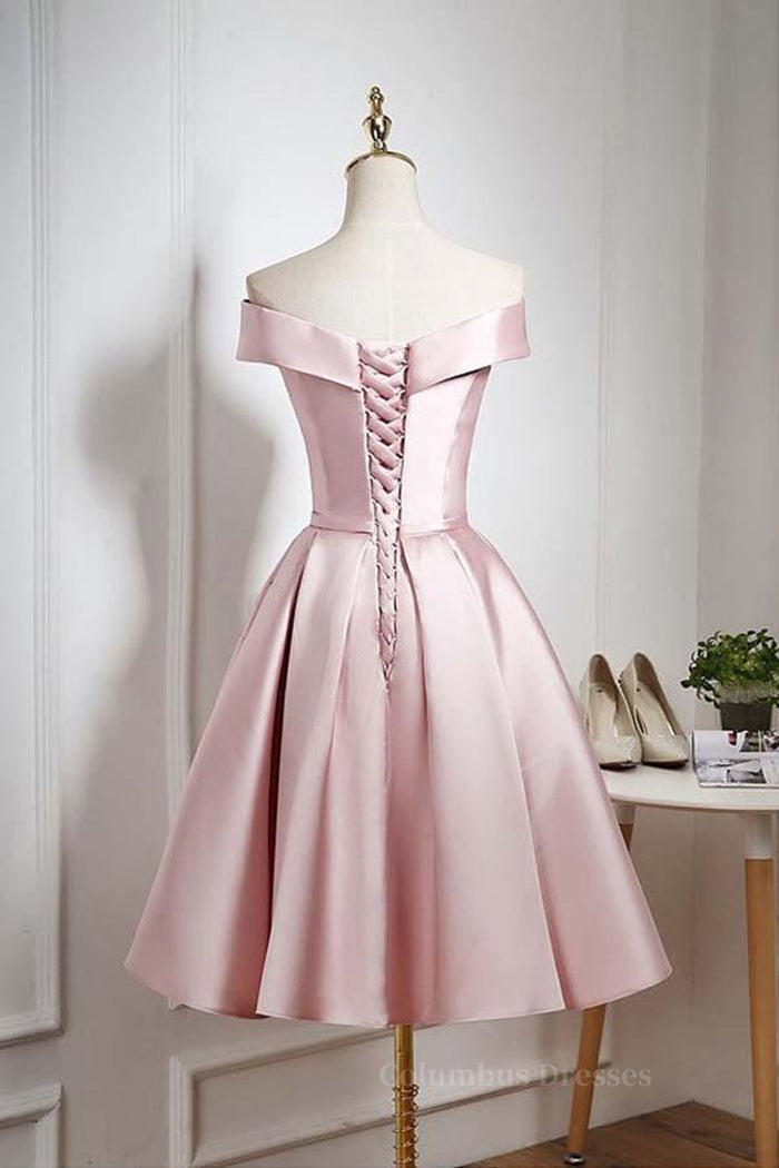 Prom Dresses 2056, Off The Shoulder Pink Homecoming Dresses Short Prom Dresses, Off Shoulder Graduation Dresses, Formal Dresses, Evening Dresses