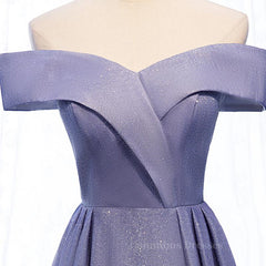 Prom Dresses Light Blue, Off the Shoulder Purple Ombre Long Prom Dresses, Off the Shoulder Purple Formal Evening Dress with Corset Back