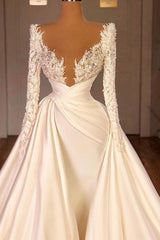 Wedding Dresses Simple, Off the Shoulder Sequined Fur Satin Wedding Party Gown Sleeveless/Long Sleevess styles
