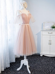Gown Dress, Off the Shoulder Short Pink Prom Dress, Short Pink Formal Graduation Bridesmaid Dresses