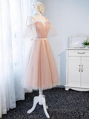 Prom Dresses Guide, Off the Shoulder Short Pink Prom Dress with Corset Back, Short Pink Formal Graduation Bridesmaid Dresses