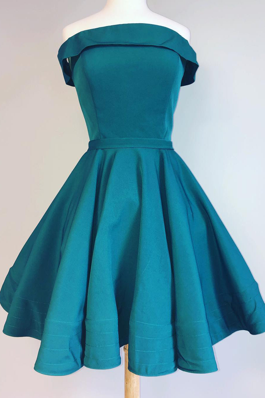 Evening Dress Lace, Off the Shoulder Teal Short Homecoming Dress