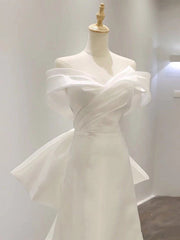 Wedding Dress 2023, Off the Shoulder White Ivory Wedding Dresses, Ivory Prom Formal Graduation Dresses