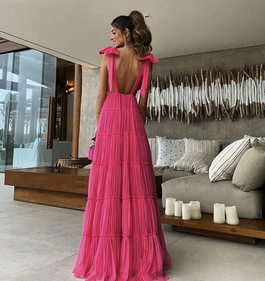 Party Dress Short Clubwear, Pink Backless Prom Dress, Evening Dress
