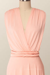 Bachelorette Party Outfit, Pink Convertible Long Bridesmaid Dress