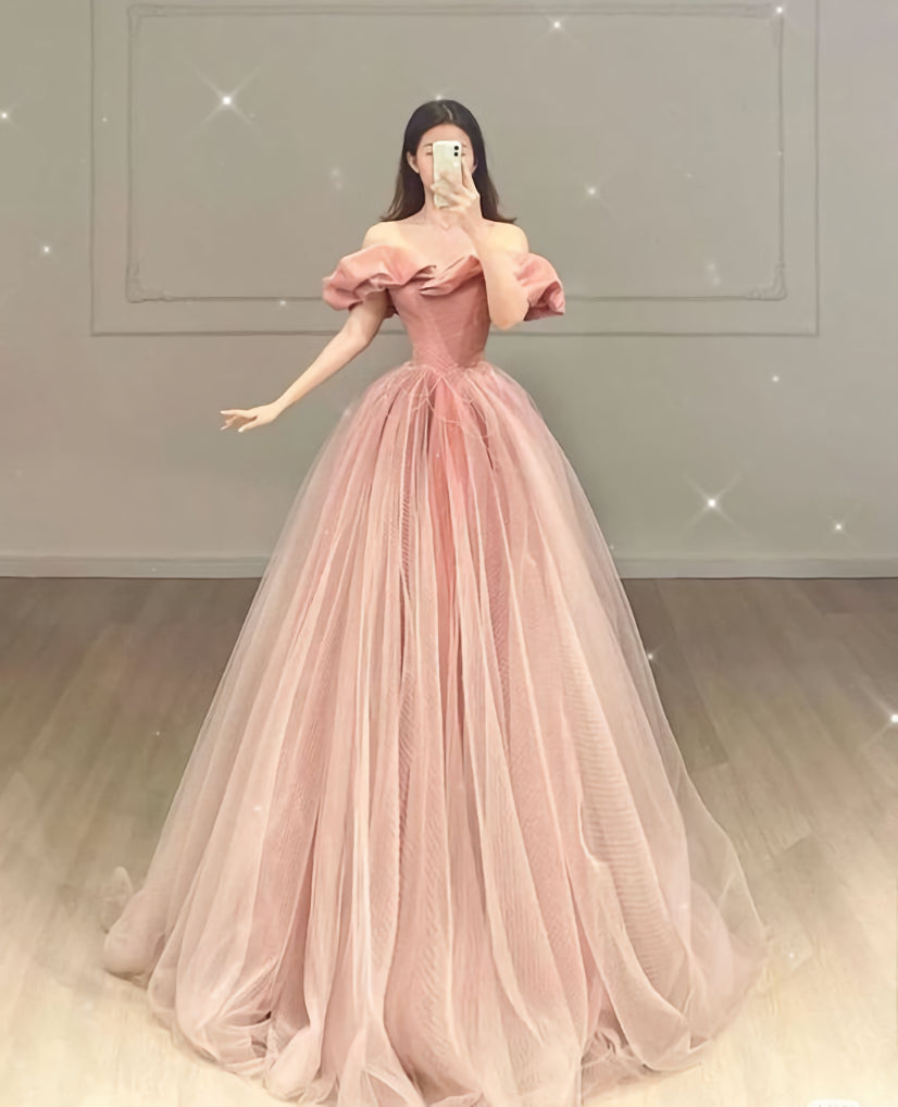 Silk Prom Dress, Pink Fashion Prom Dresses, Formal Evening Dresses