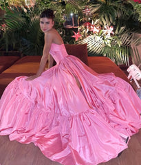 Party Dress For Teenage Girl, Pink Leg Split Prom Dress,Women Sexy Elegant Party Dresses