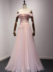 Homecoming Dress 2022, Pink Off Shoulder Handmade Formal Dresses , Long Prom Dresses