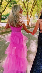 Party Dress Pattern Free, Pink prom dress Evening Gown Long Prom Dresses