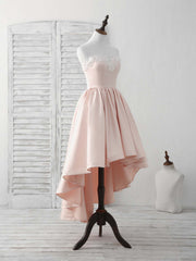 Bridesmaid Dresses Designs, Pink Sweetheart Neck Short Prom Dress Pink Homecoming Dresses