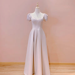 Wedding Dress Customization, Pink Sweetheart Short Sleeves Floor Length Party Dress, Pink Wedding Party Dresses