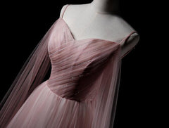 Wedding Photography, Pink Sweetheart Tulle Long Elegant Evening Dress, Pink Prom Dress
