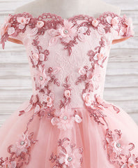 Club Outfit For Women, Pink Tulle Lace Applique Short Flower Girl Dresses